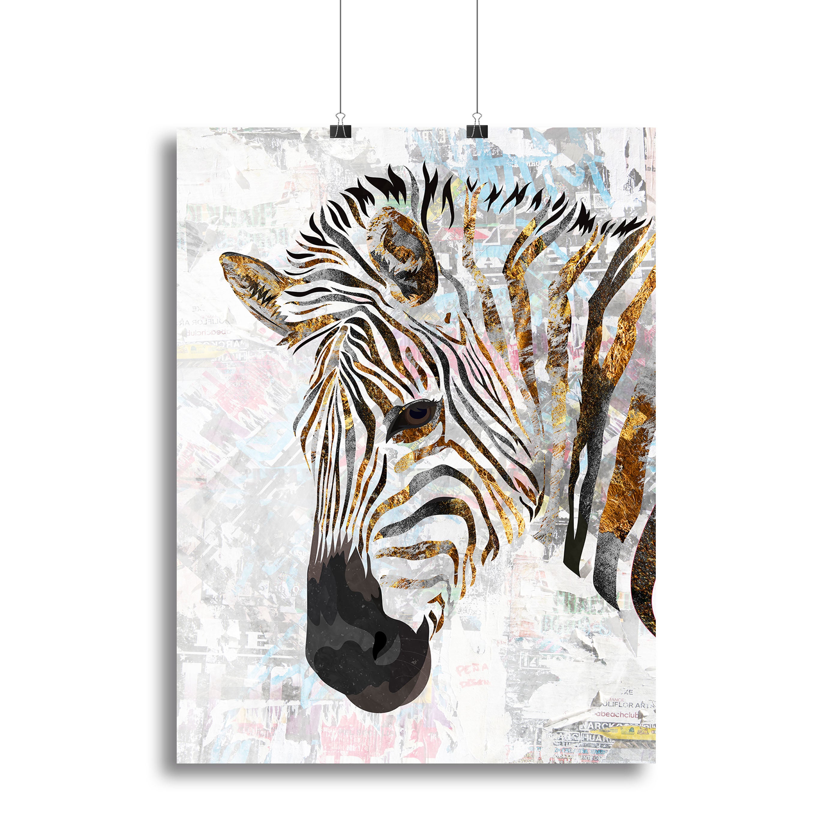 Grunge gold zebra Canvas Print or Poster - 1x - 2