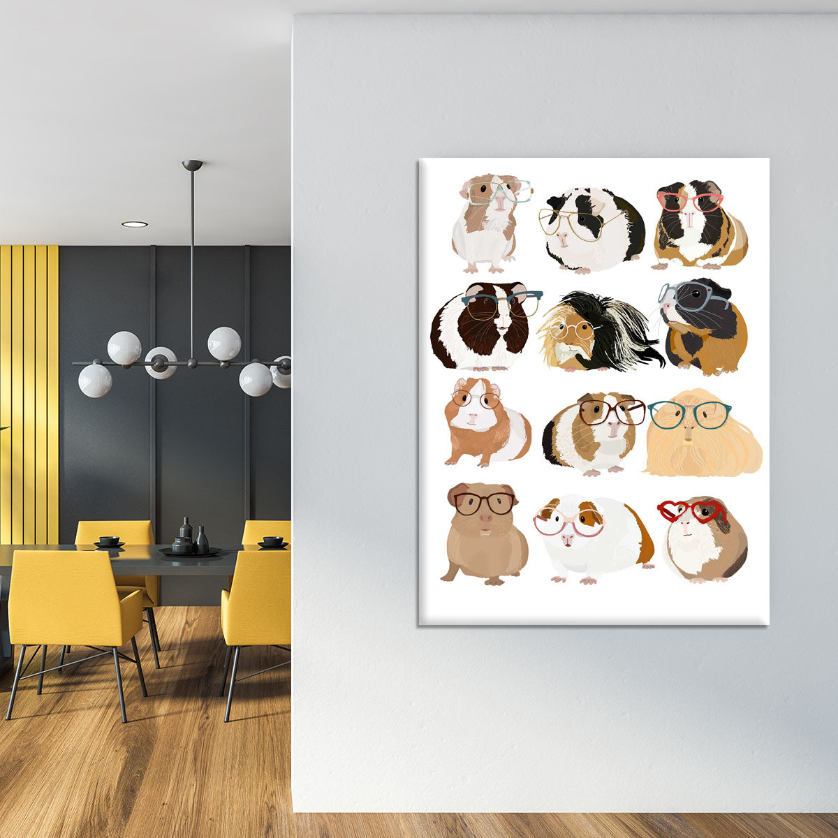 Guinea Pig in Glasses Canvas Print or Poster - 1x - 4