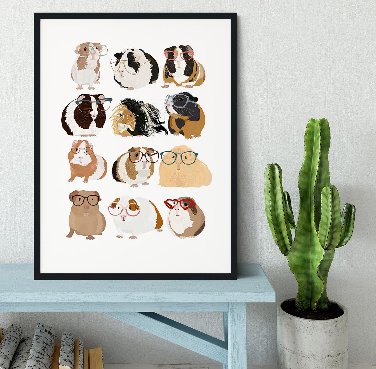 Guinea Pig in Glasses Framed Print - 1x - 1