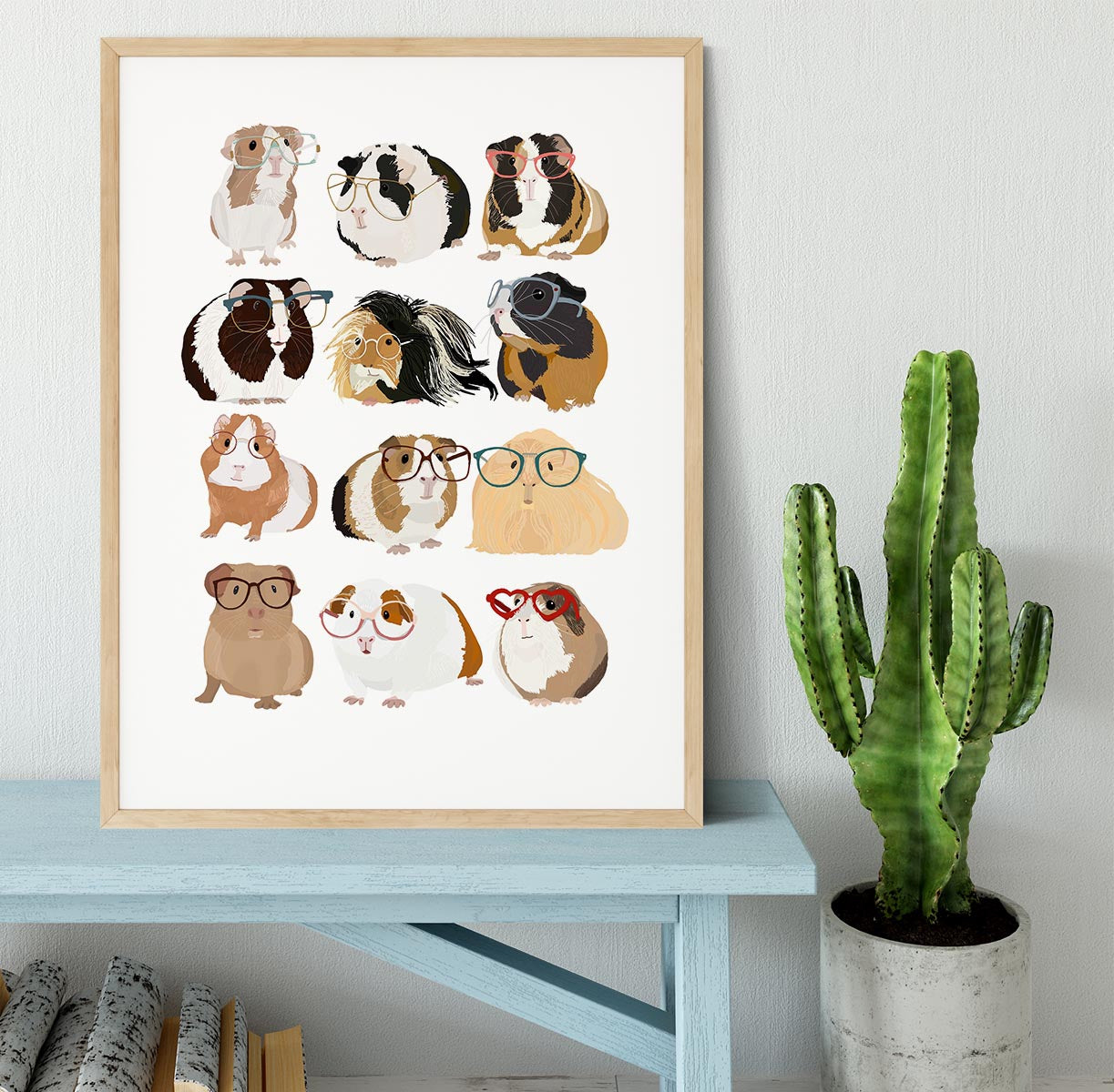 Guinea Pig in Glasses Framed Print - 1x - 3