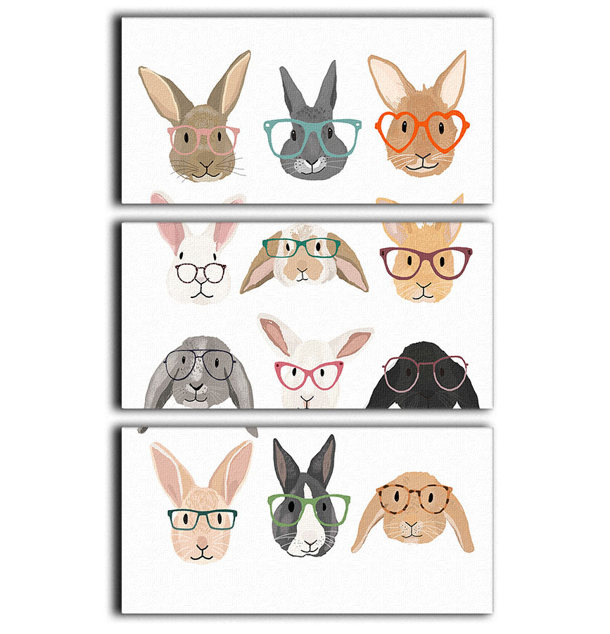 H Rabbits 3 Split Panel Canvas Print - 1x - 1