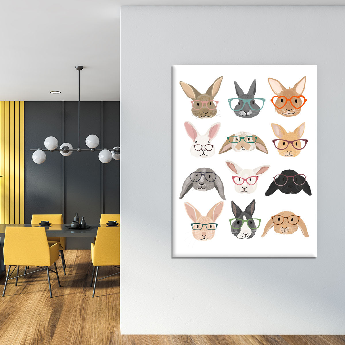 H Rabbits Canvas Print or Poster - 1x - 4