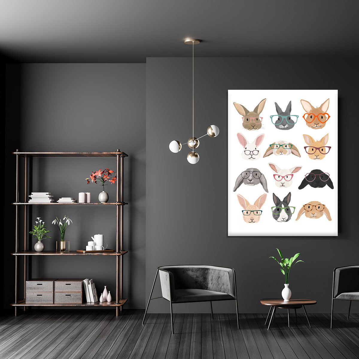 H Rabbits Canvas Print or Poster - 1x - 5