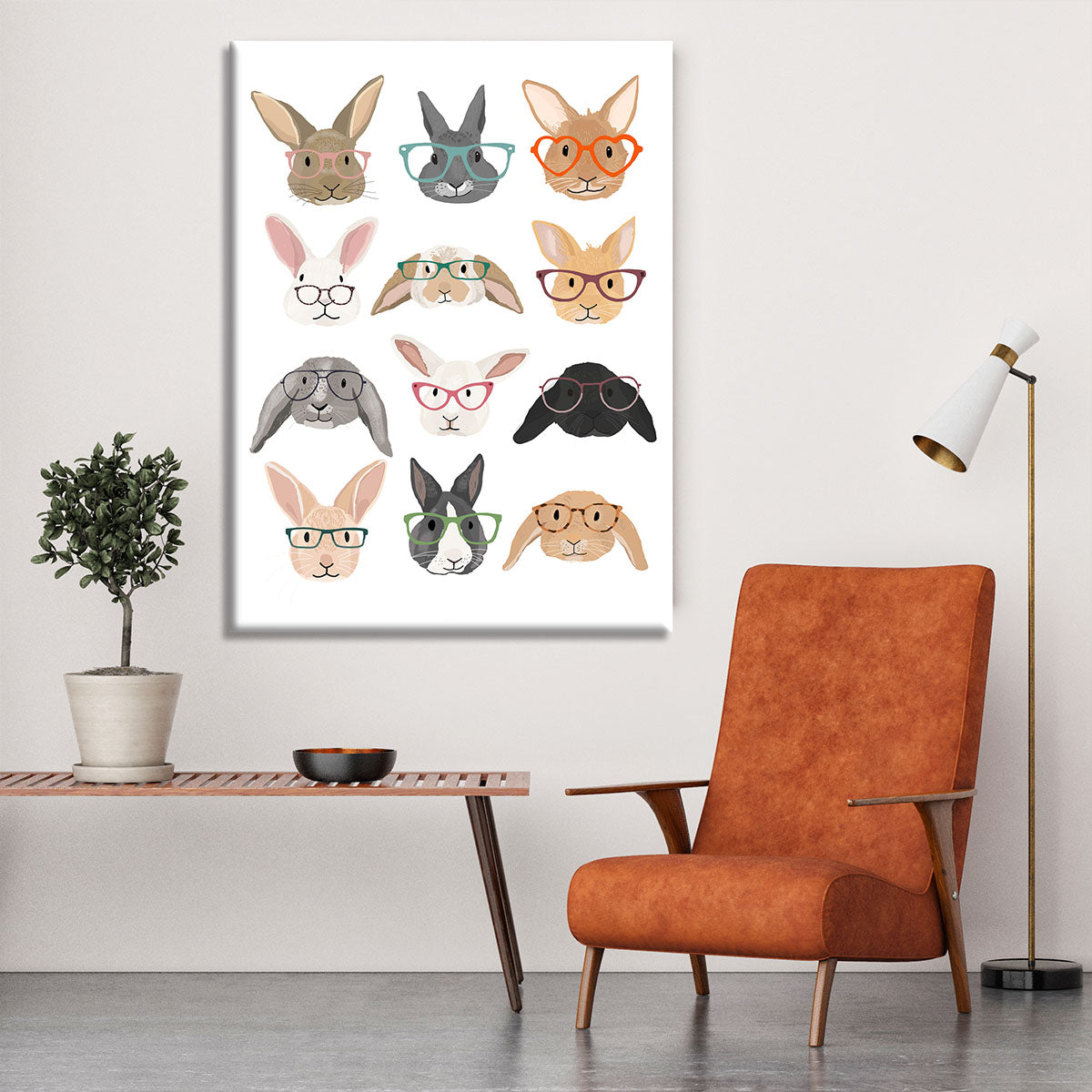 H Rabbits Canvas Print or Poster - 1x - 6