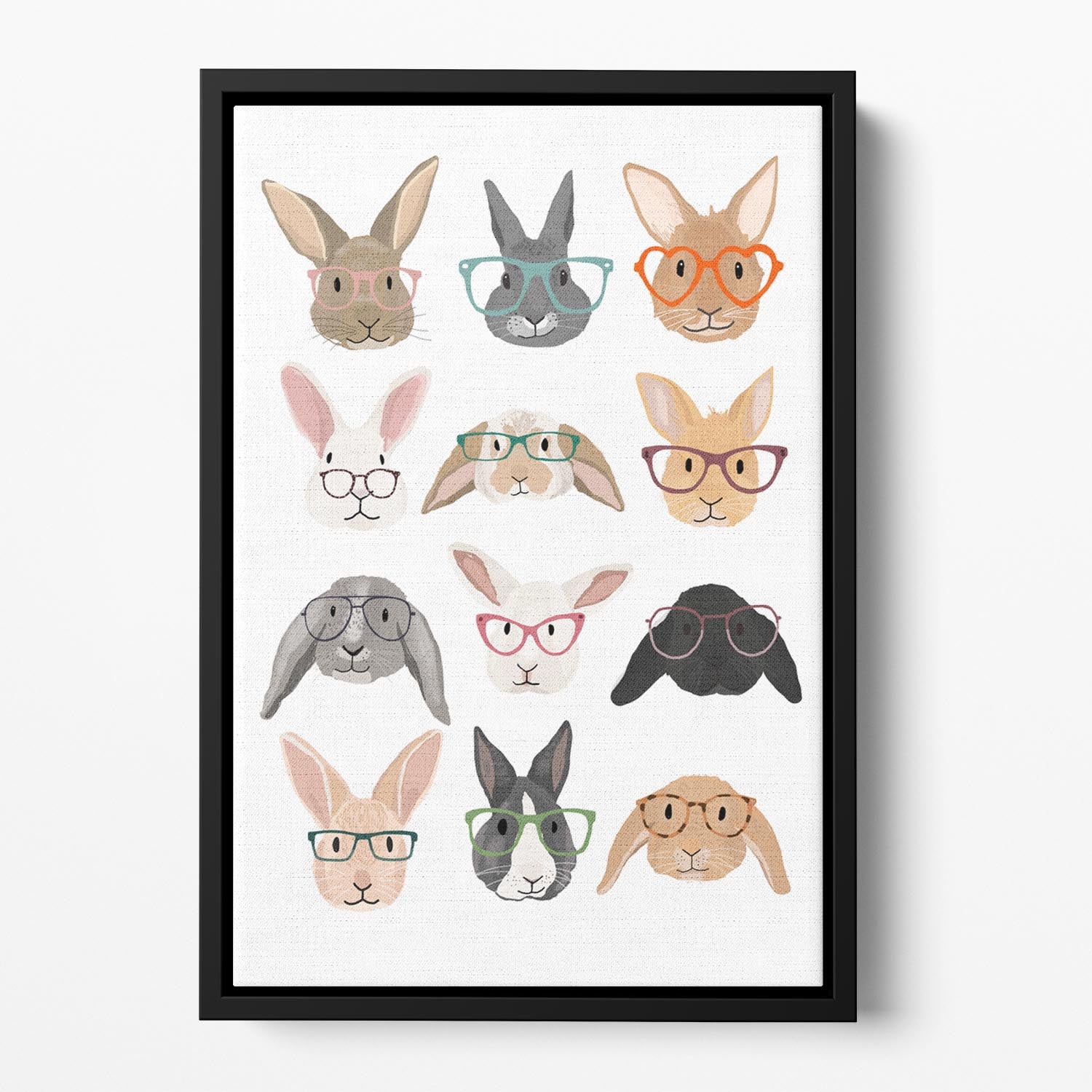 H Rabbits Floating Framed Canvas - 1x - 2