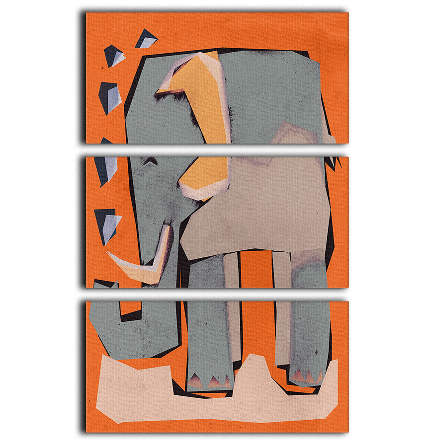 Happy Elephant 3 Split Panel Canvas Print - 1x - 1