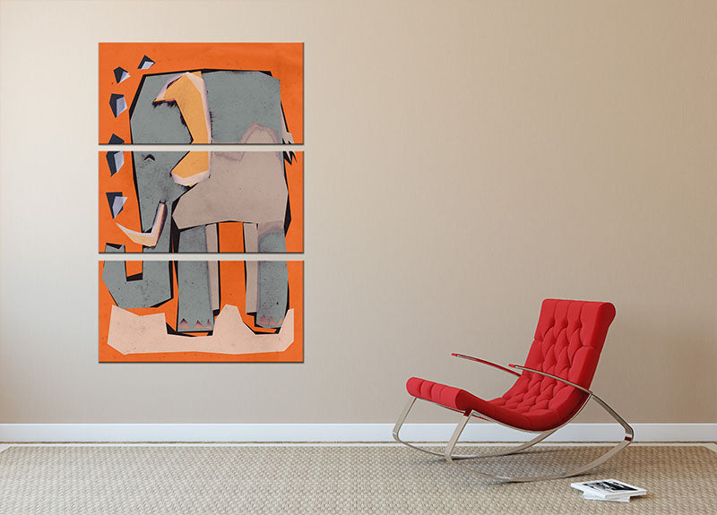 Happy Elephant 3 Split Panel Canvas Print - 1x - 2