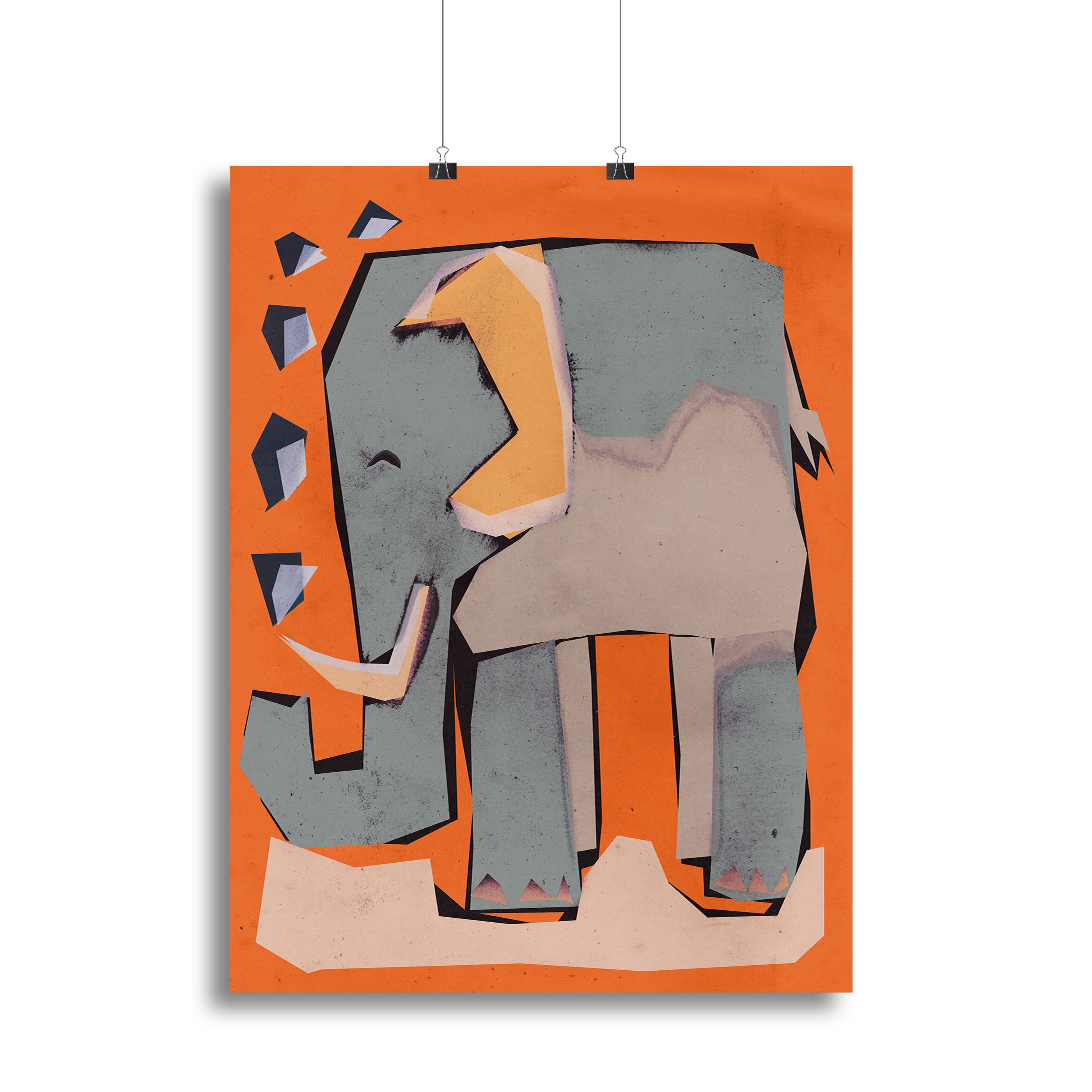 Happy Elephant Canvas Print or Poster - 1x - 2