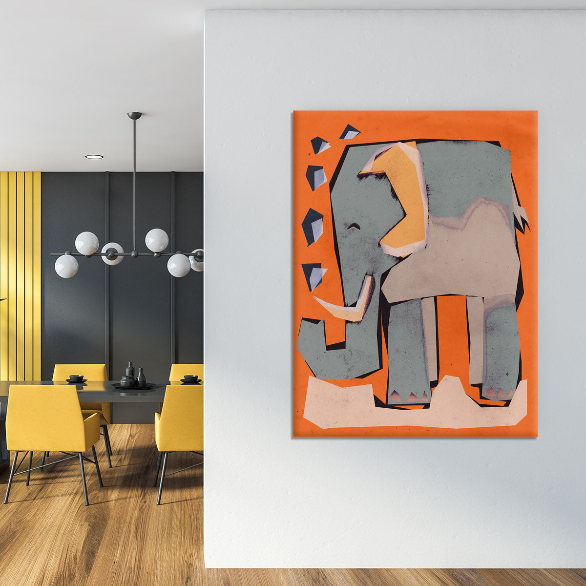 Happy Elephant Canvas Print or Poster - 1x - 4