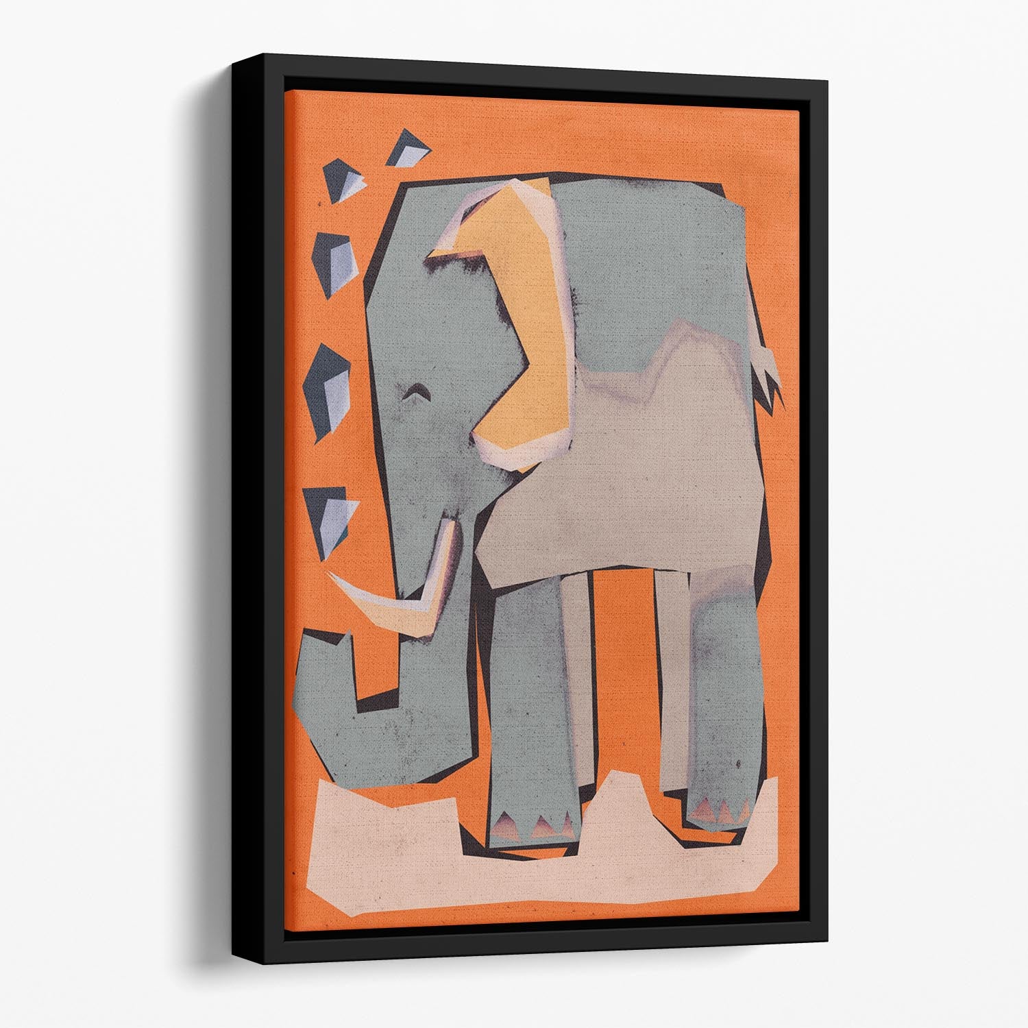 Happy Elephant Floating Framed Canvas - 1x - 1