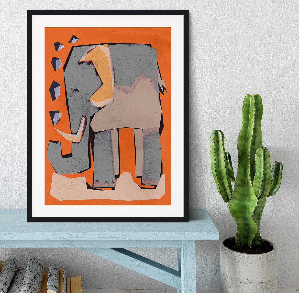 Happy Elephant Framed Print - 1x - 1