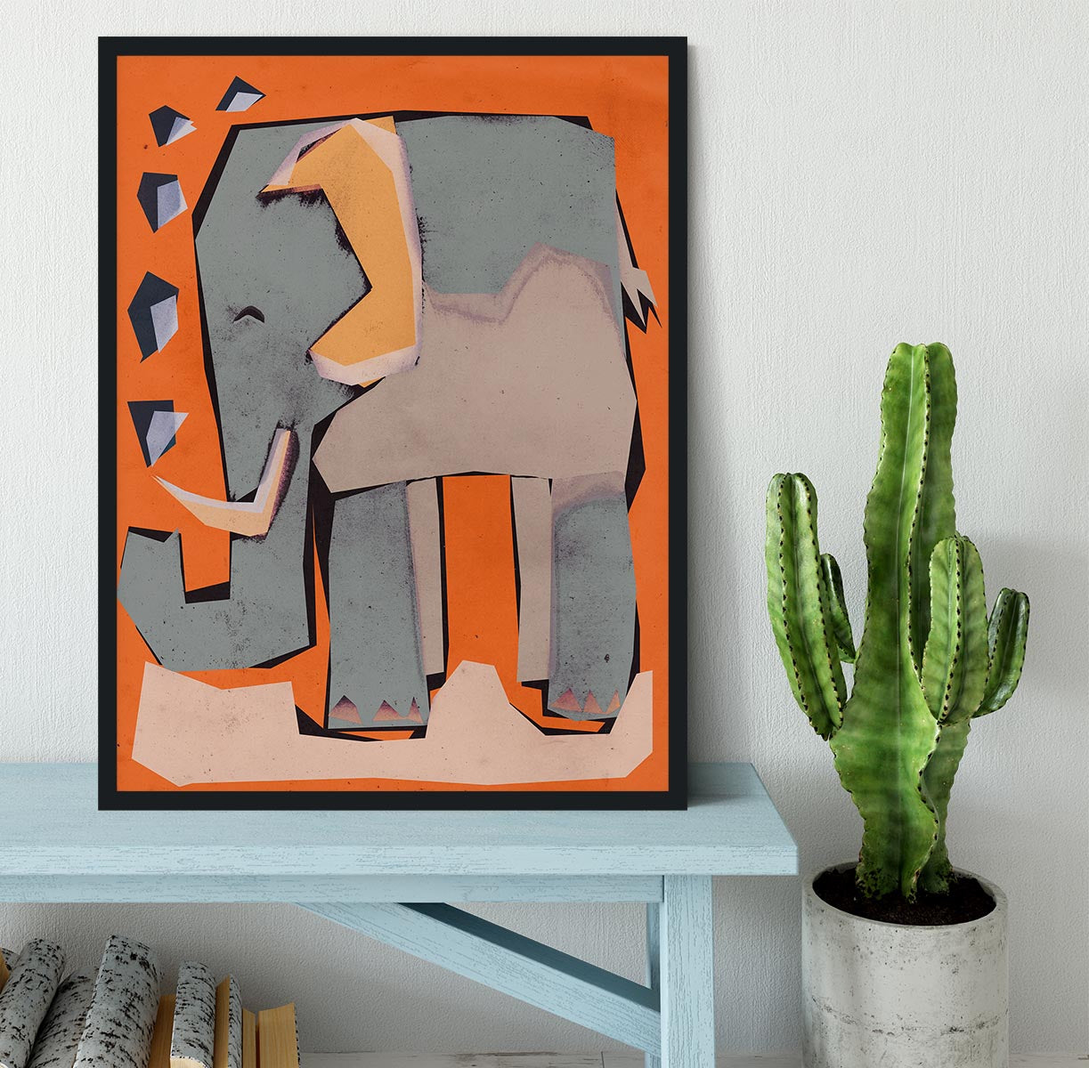 Happy Elephant Framed Print - 1x - 2