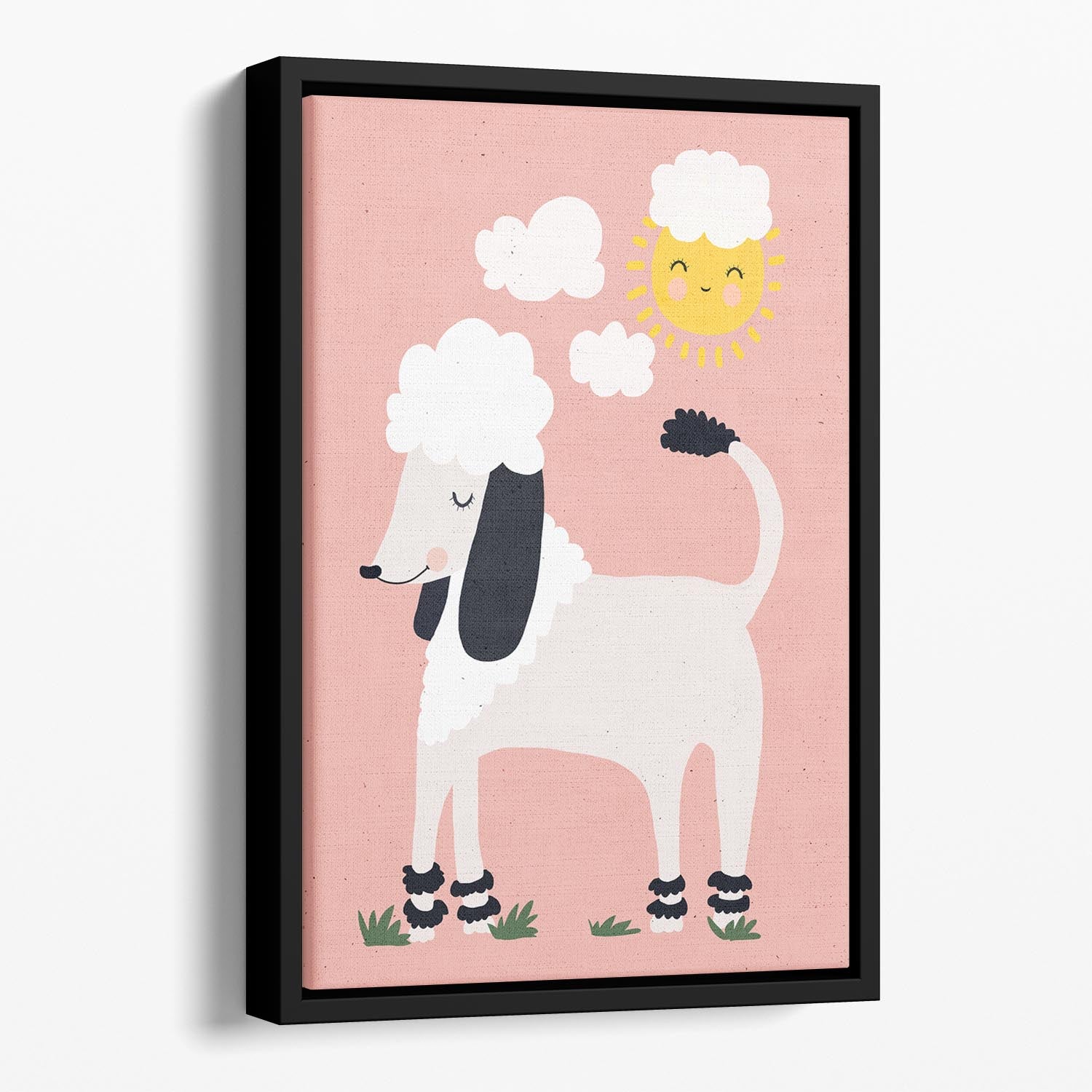 Happy Poodle Floating Framed Canvas - 1x - 1