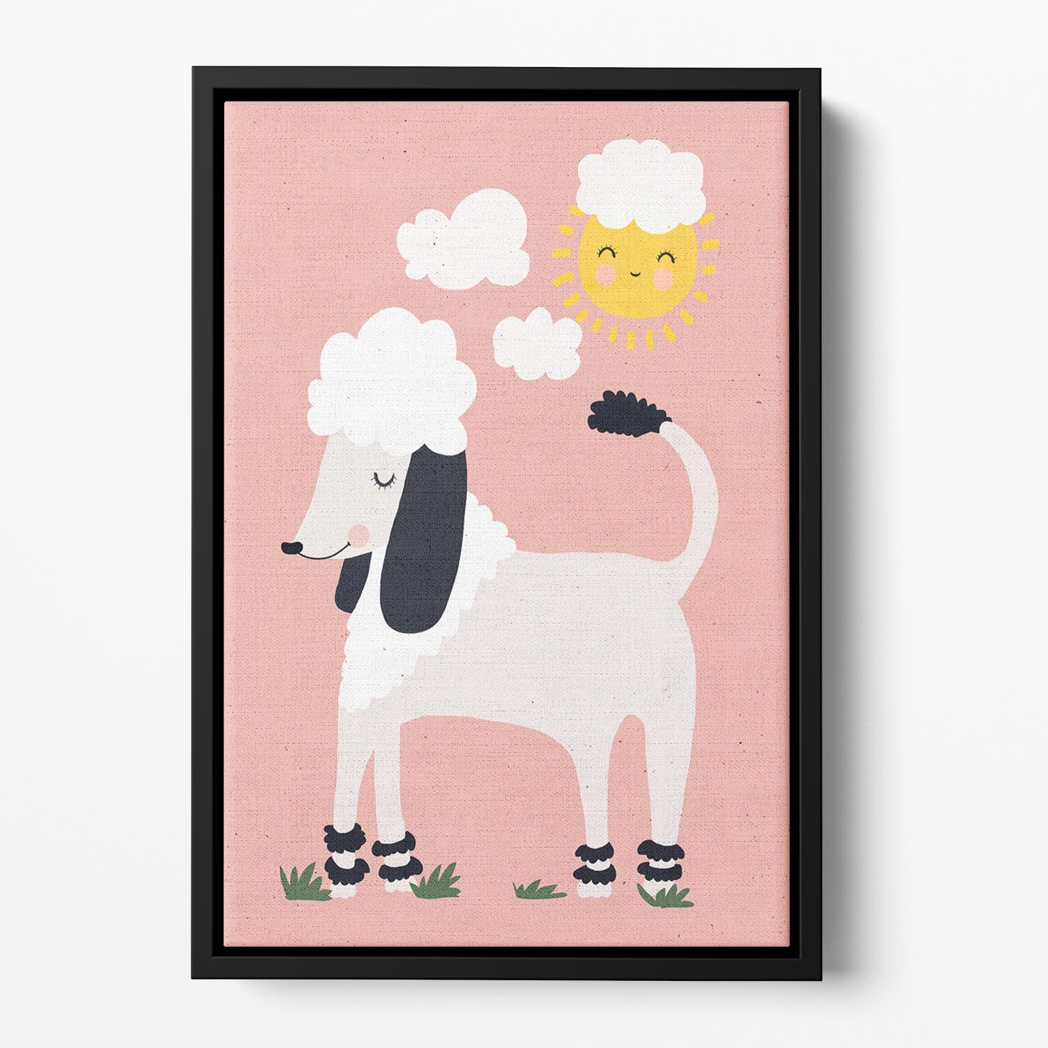 Happy Poodle Floating Framed Canvas - 1x - 2