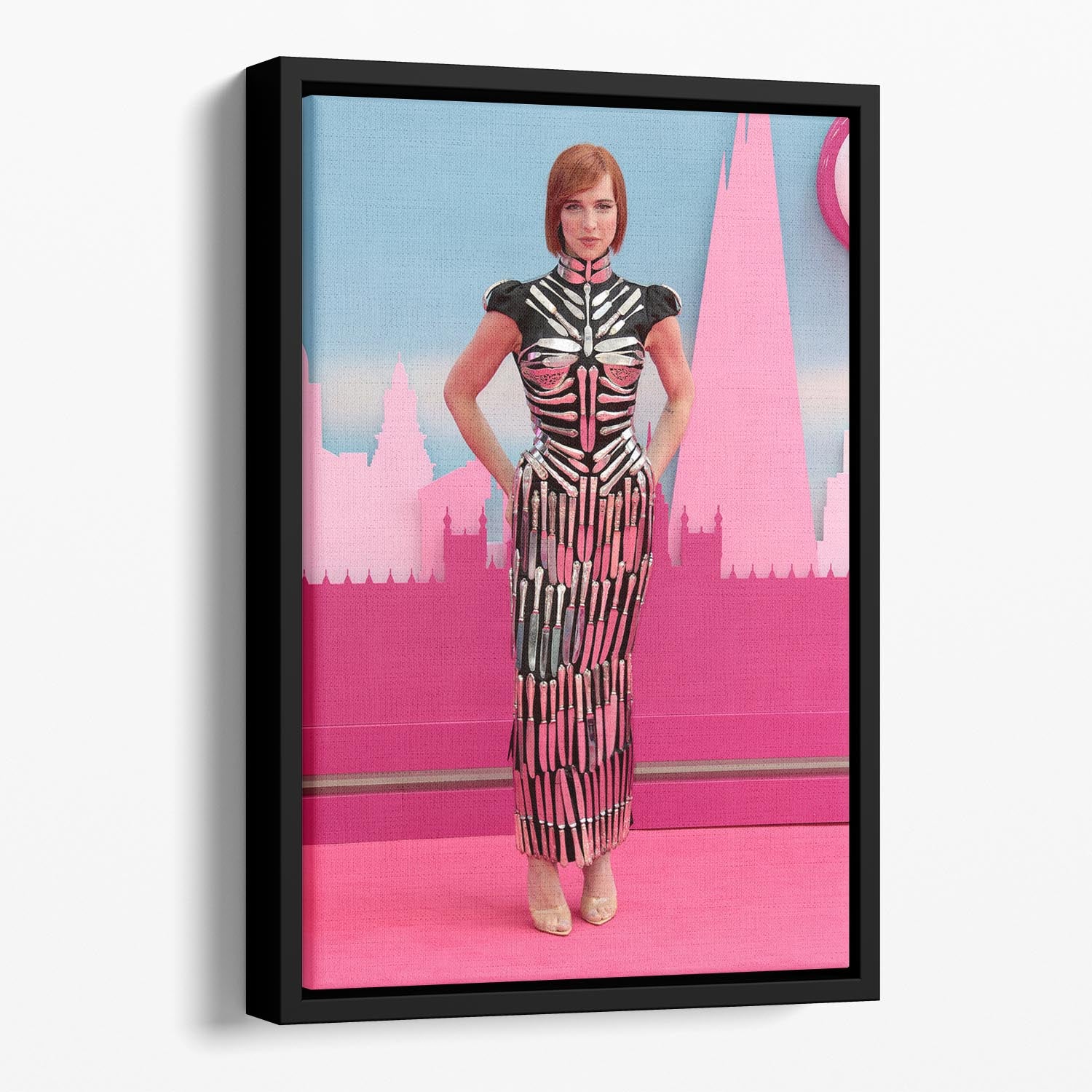 Hari Nef at the Barbie premiere Floating Framed Canvas - Canvas Art Rocks - 1