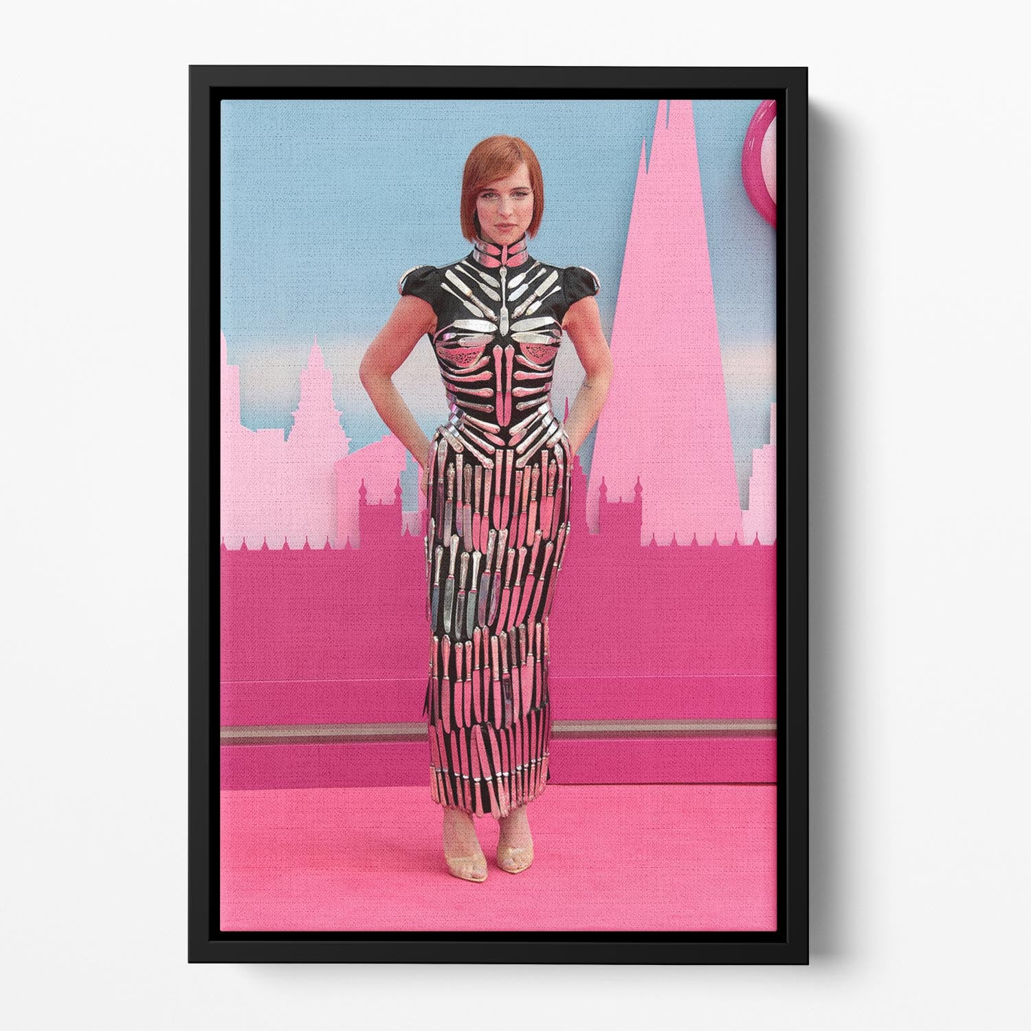 Hari Nef at the Barbie premiere Floating Framed Canvas - Canvas Art Rocks - 2