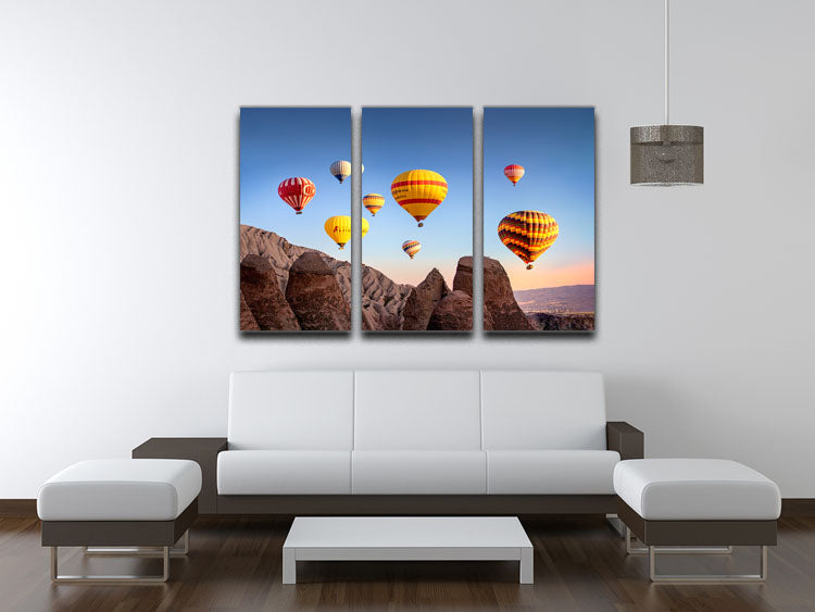 Hot Air Balloons 3 Split Panel Canvas Print - 1x - 3