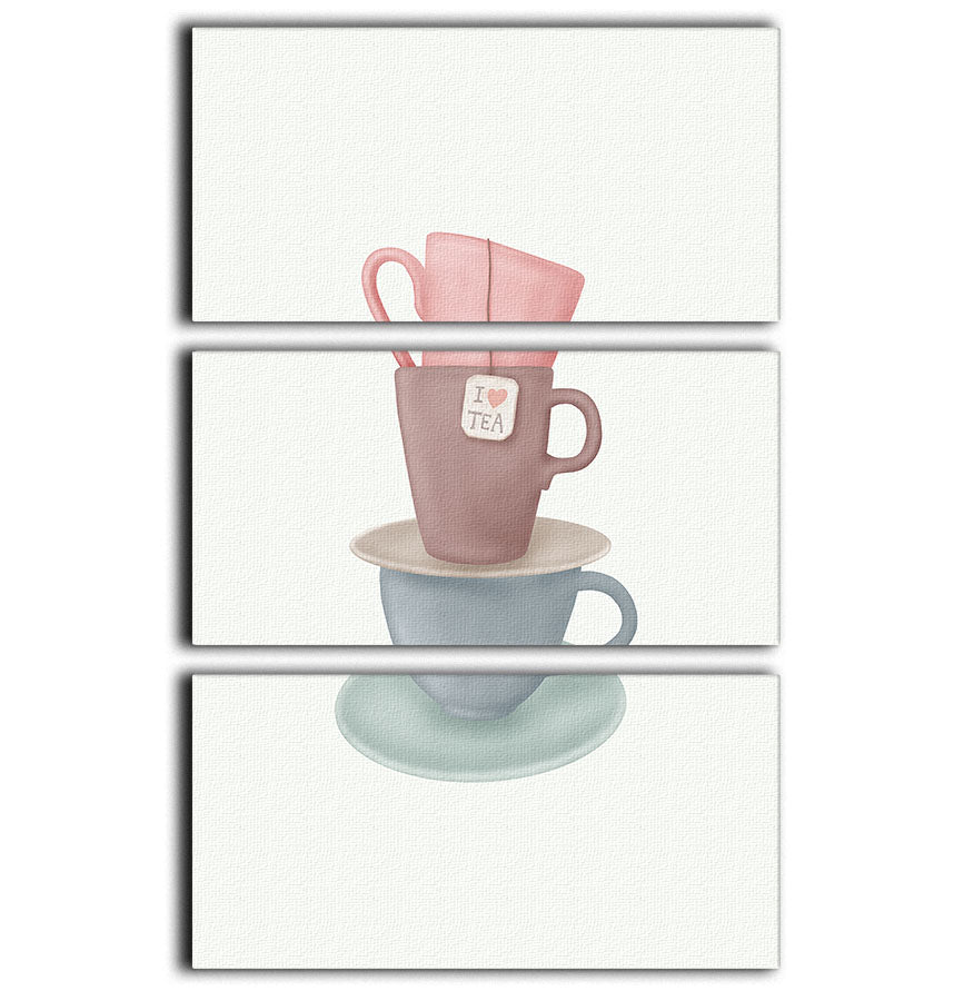 I Love TEA 3 Split Panel Canvas Print - Canvas Art Rocks - 1