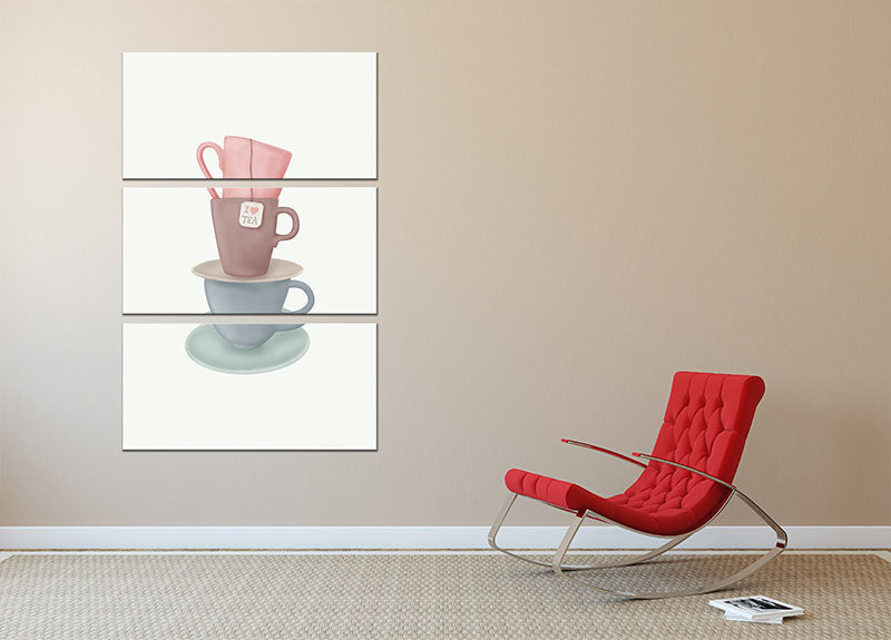 I Love TEA 3 Split Panel Canvas Print - Canvas Art Rocks - 2