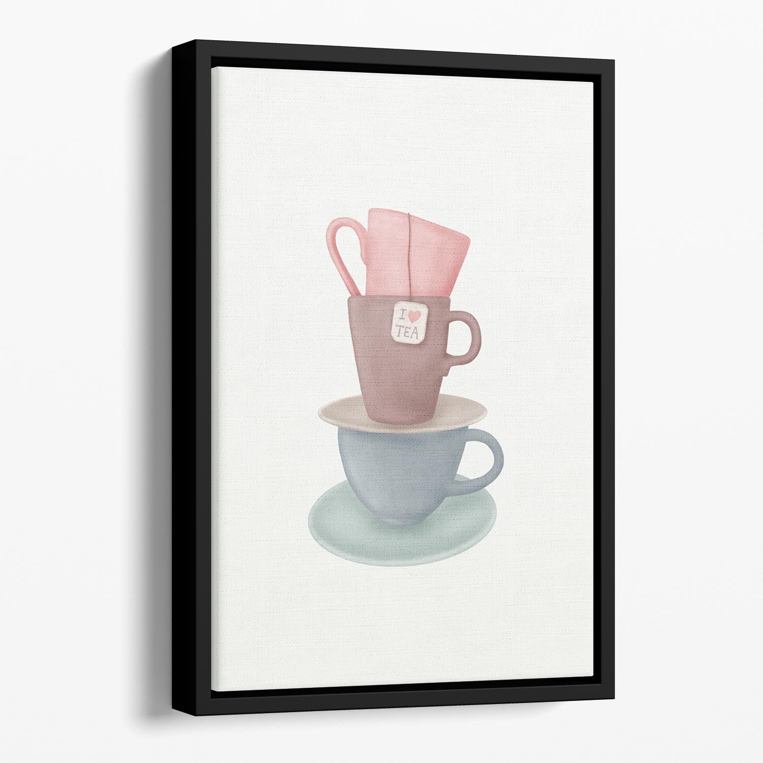 I Love TEA Floating Framed Canvas - Canvas Art Rocks - 1