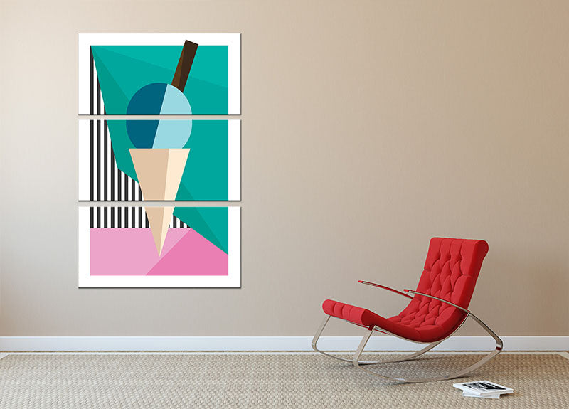 Ice Cream 3 Split Panel Canvas Print - Canvas Art Rocks - 2