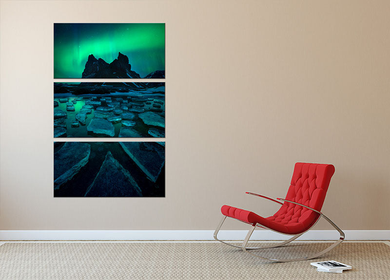 Icy Eystrahorn 3 Split Panel Canvas Print - Canvas Art Rocks - 2