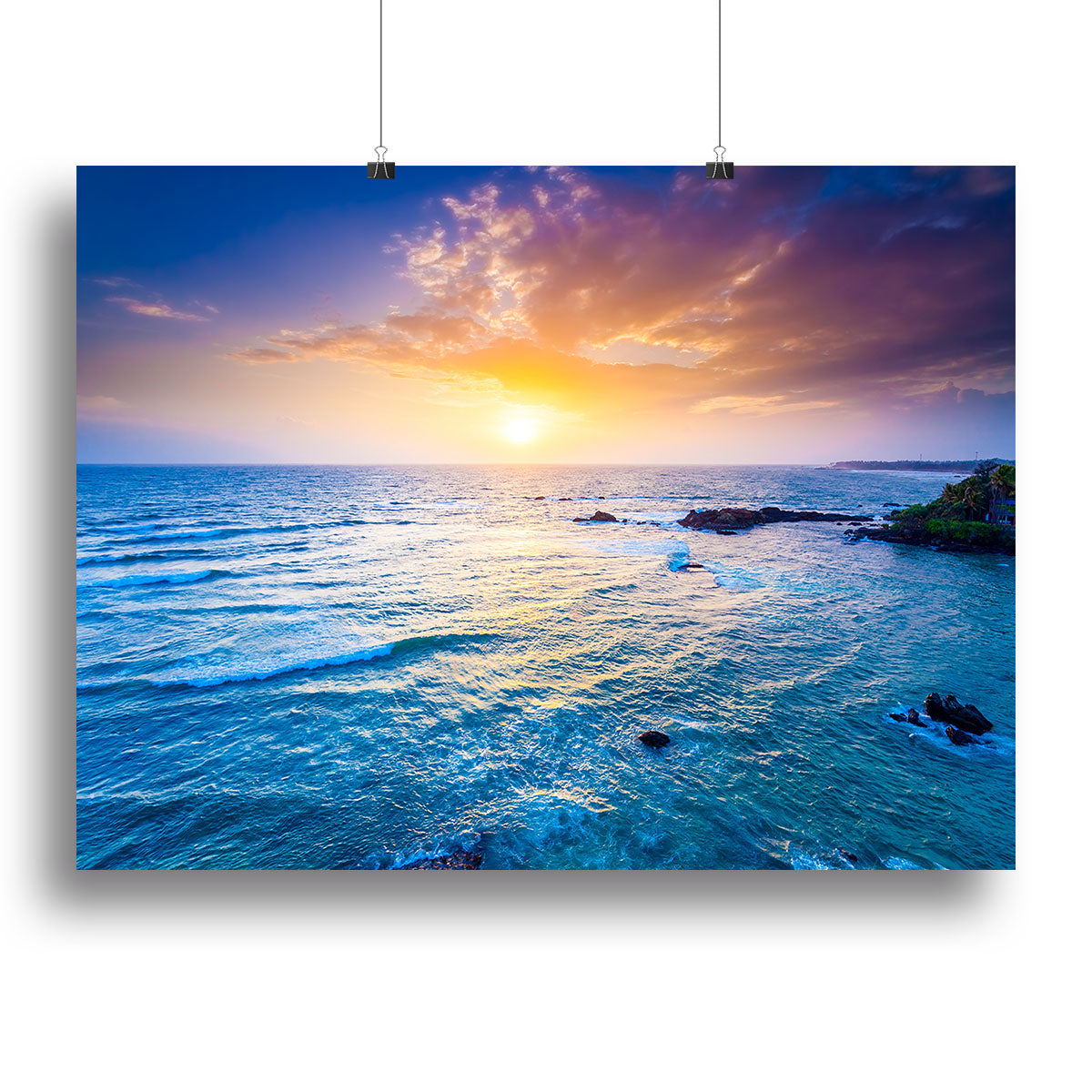 Indian ocean on sunset Poster - Unframed