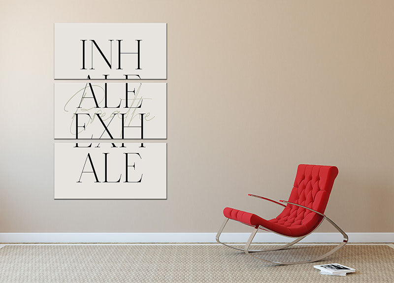 Inhale Exhale Breath 3 Split Panel Canvas Print - Canvas Art Rocks - 2