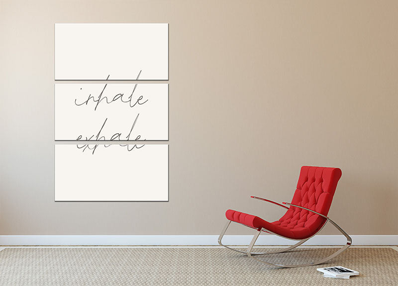 Inhale Exhale No4 3 Split Panel Canvas Print - Canvas Art Rocks - 2