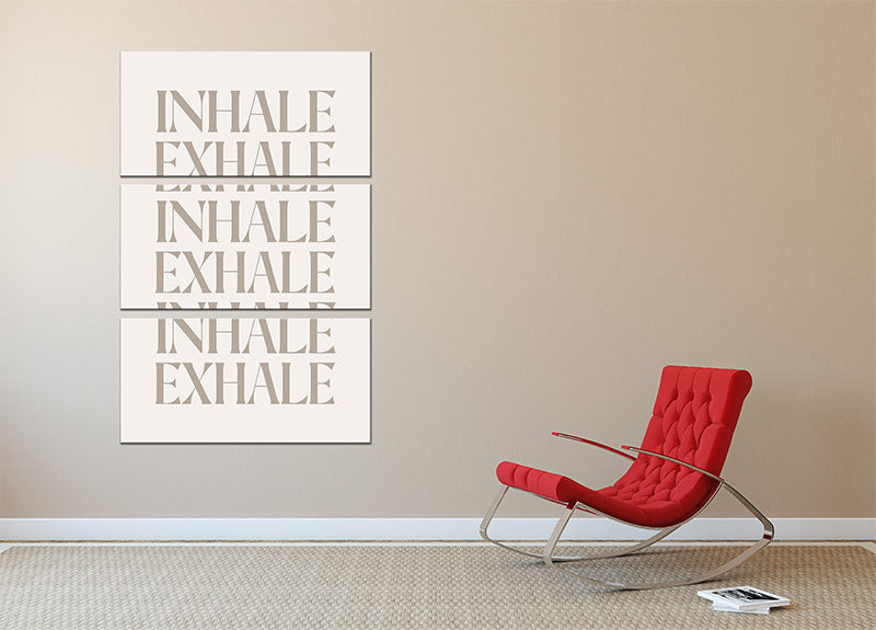 Inhale Exhale No5 3 Split Panel Canvas Print - Canvas Art Rocks - 2