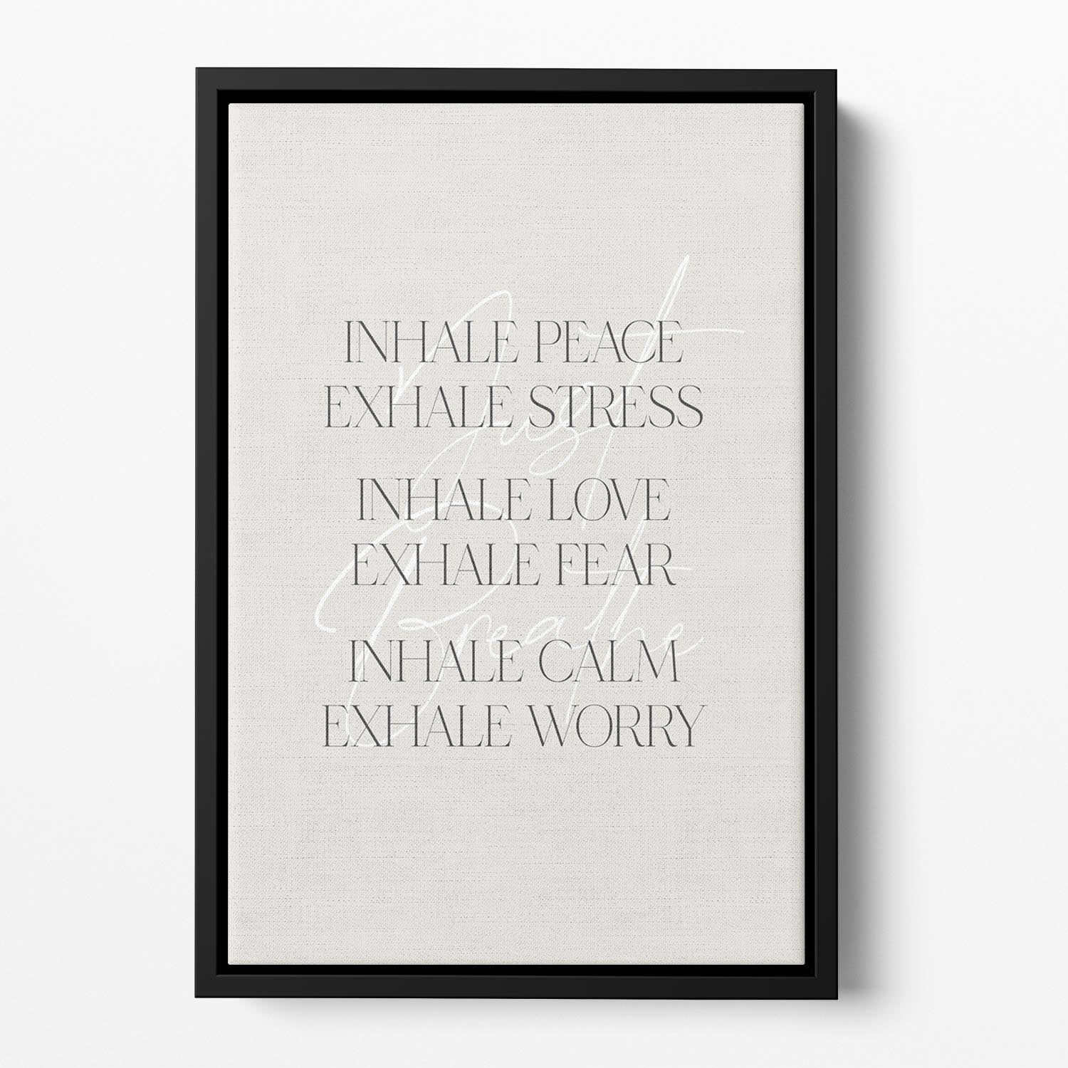 Inhale Peace Exhale Stress Floating Framed Canvas - Canvas Art Rocks - 2