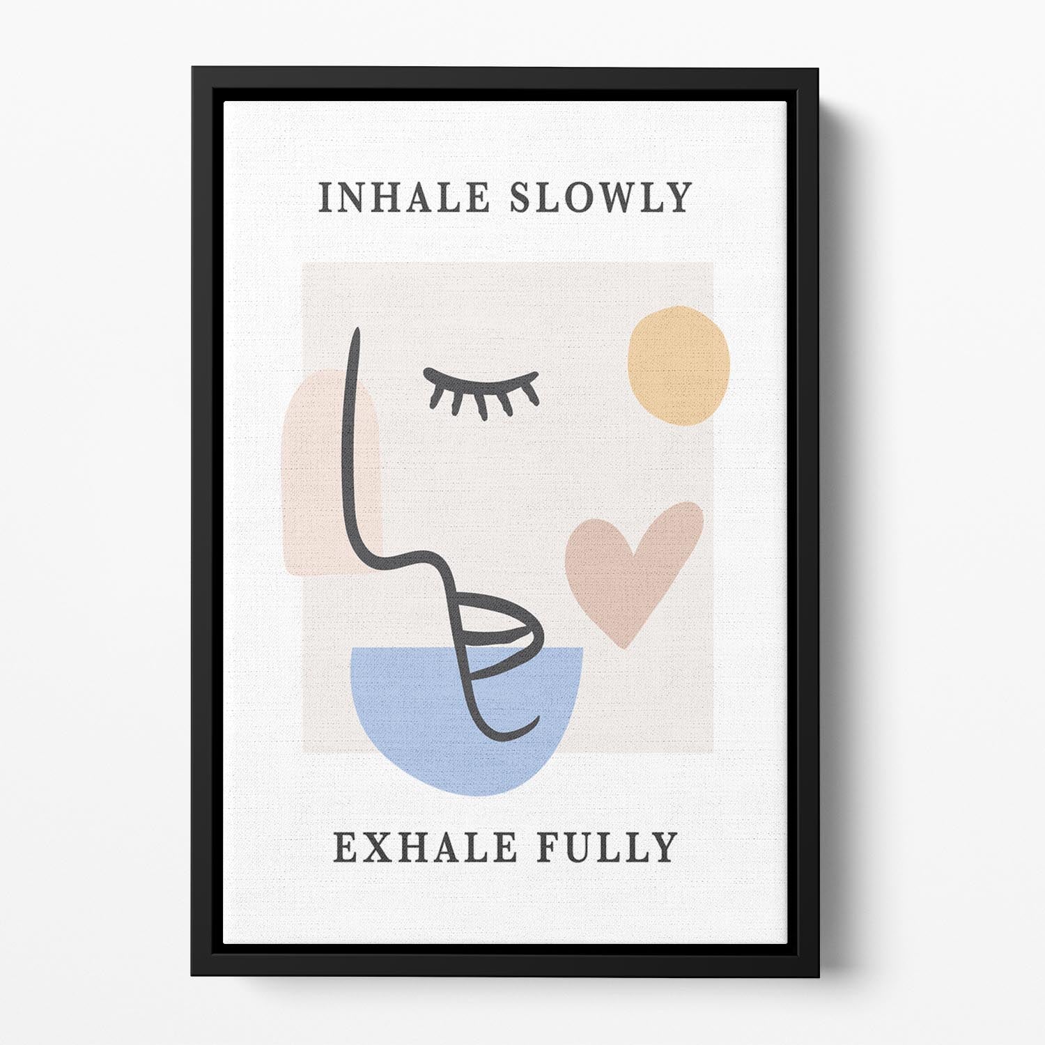 Inhale Slow Floating Framed Canvas - Canvas Art Rocks - 2