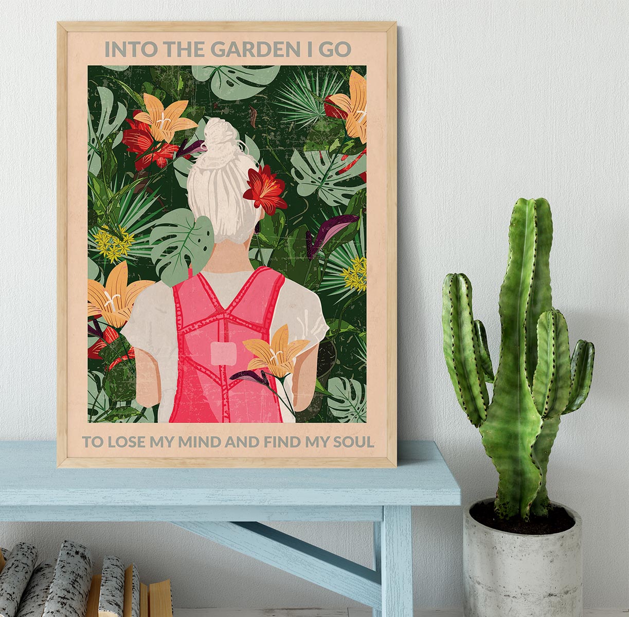 Into the Garden grey Framed Print - 1x - 4