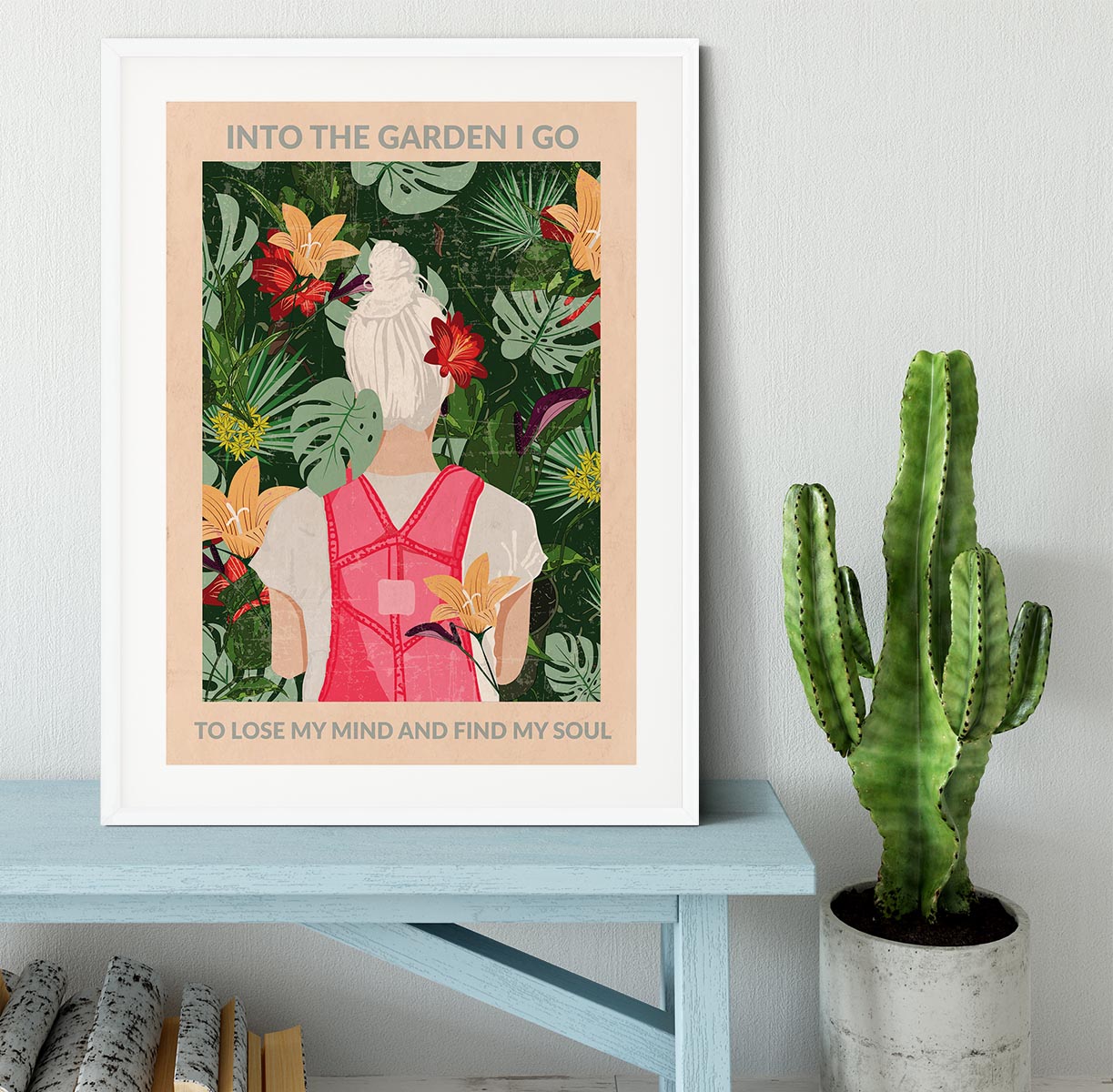 Into the Garden grey Framed Print - 1x - 5