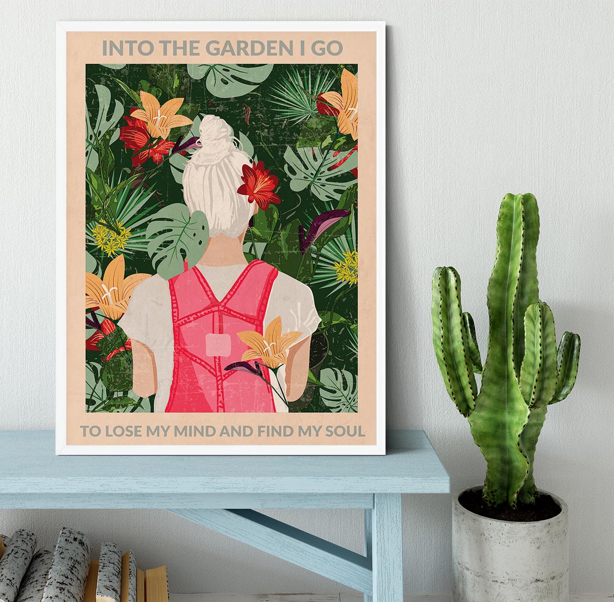 Into the Garden grey Framed Print - 1x -6