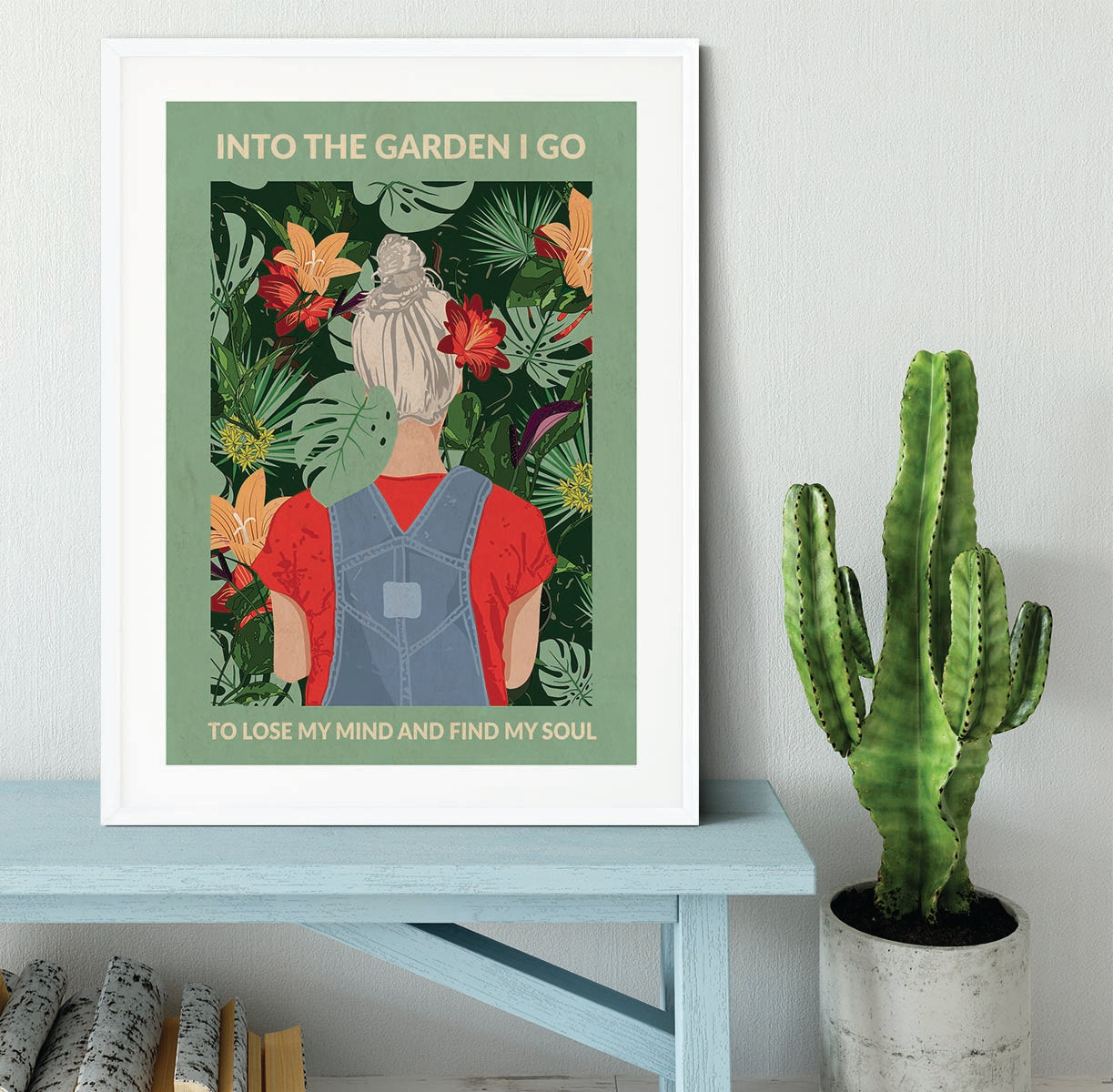 Into the Garden grey a Light Green Framed Print - 1x - 5