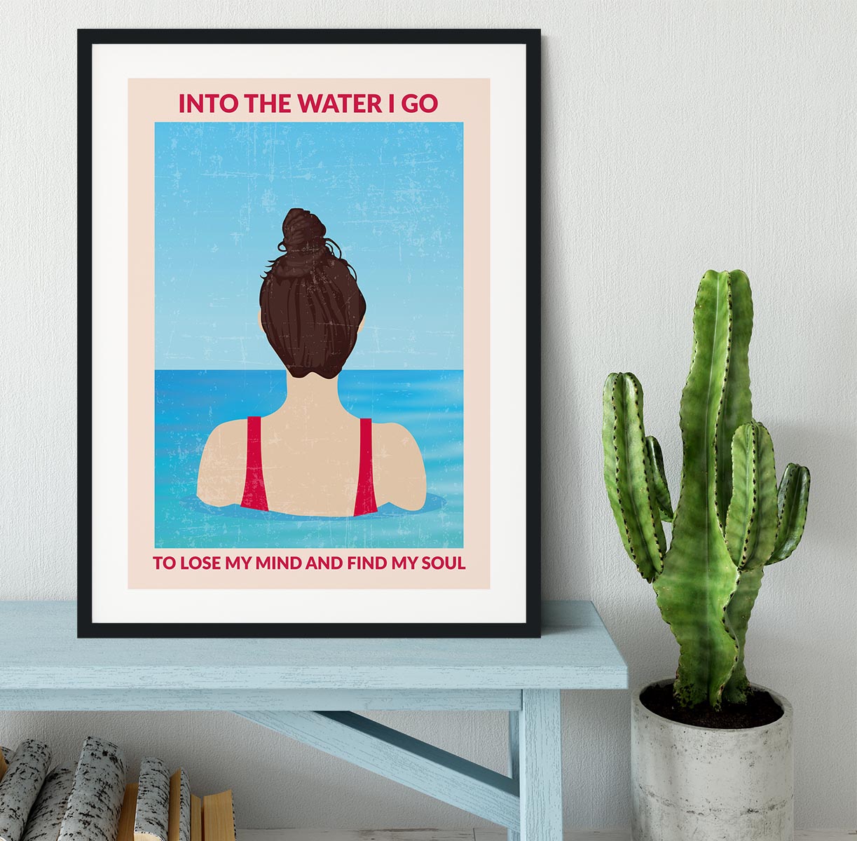 Into the Water red Framed Print - 1x - 1