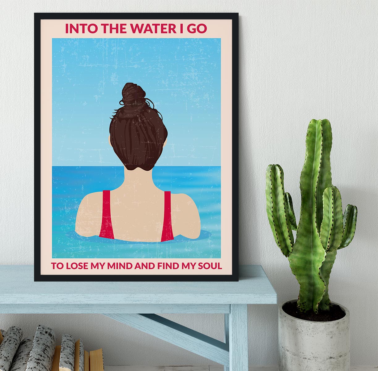 Into the Water red Framed Print - 1x - 2