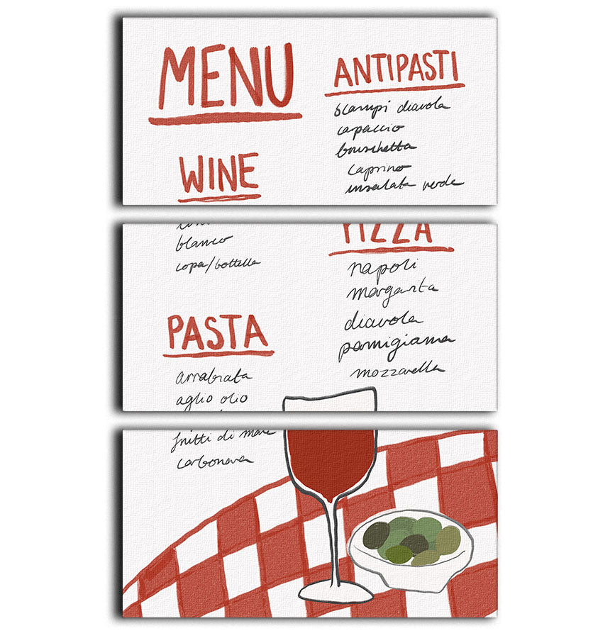 Italian Menu 3 Split Panel Canvas Print - Canvas Art Rocks - 1