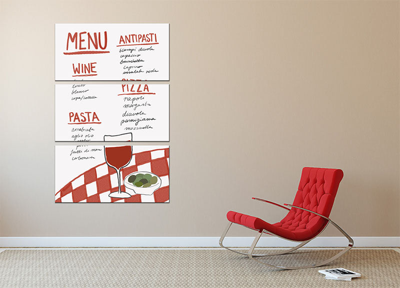 Italian Menu 3 Split Panel Canvas Print - Canvas Art Rocks - 2