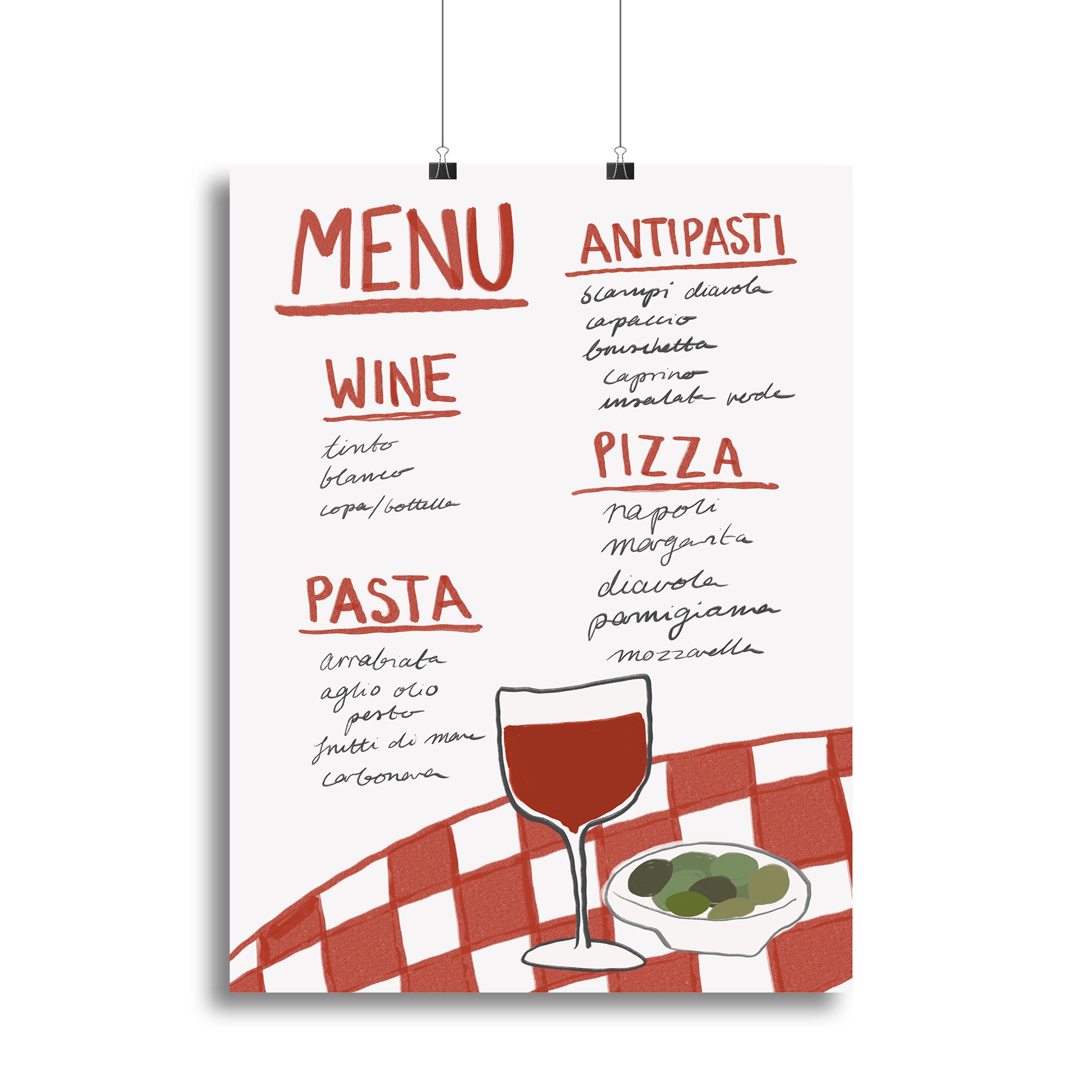 Italian Menu Canvas Print or Poster - Canvas Art Rocks - 2