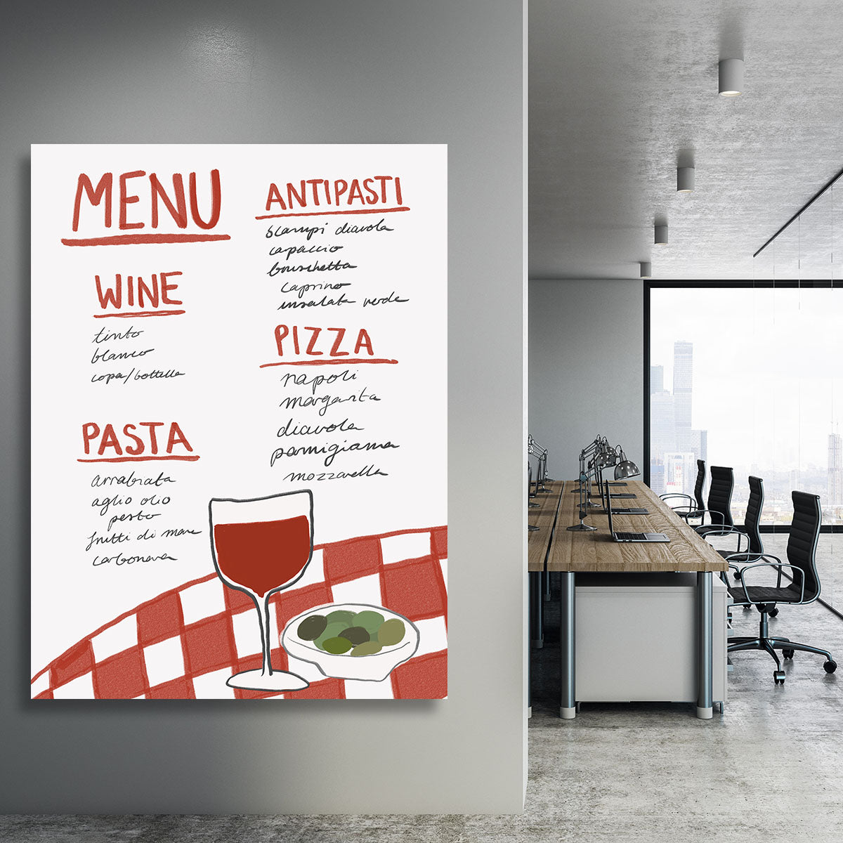 Italian Menu Canvas Print or Poster - Canvas Art Rocks - 3