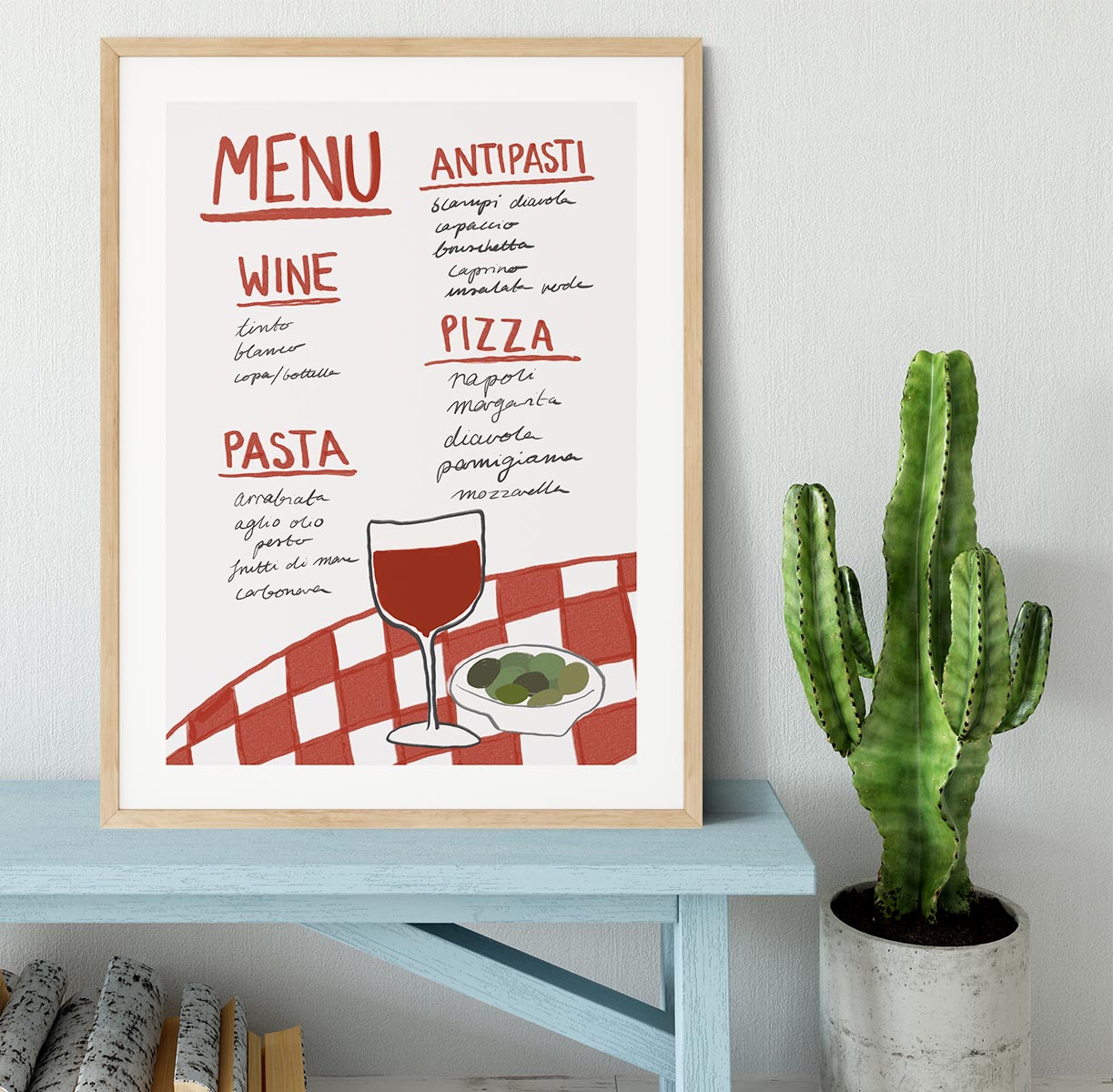 Italian Menu Framed Print - Canvas Art Rocks - 3