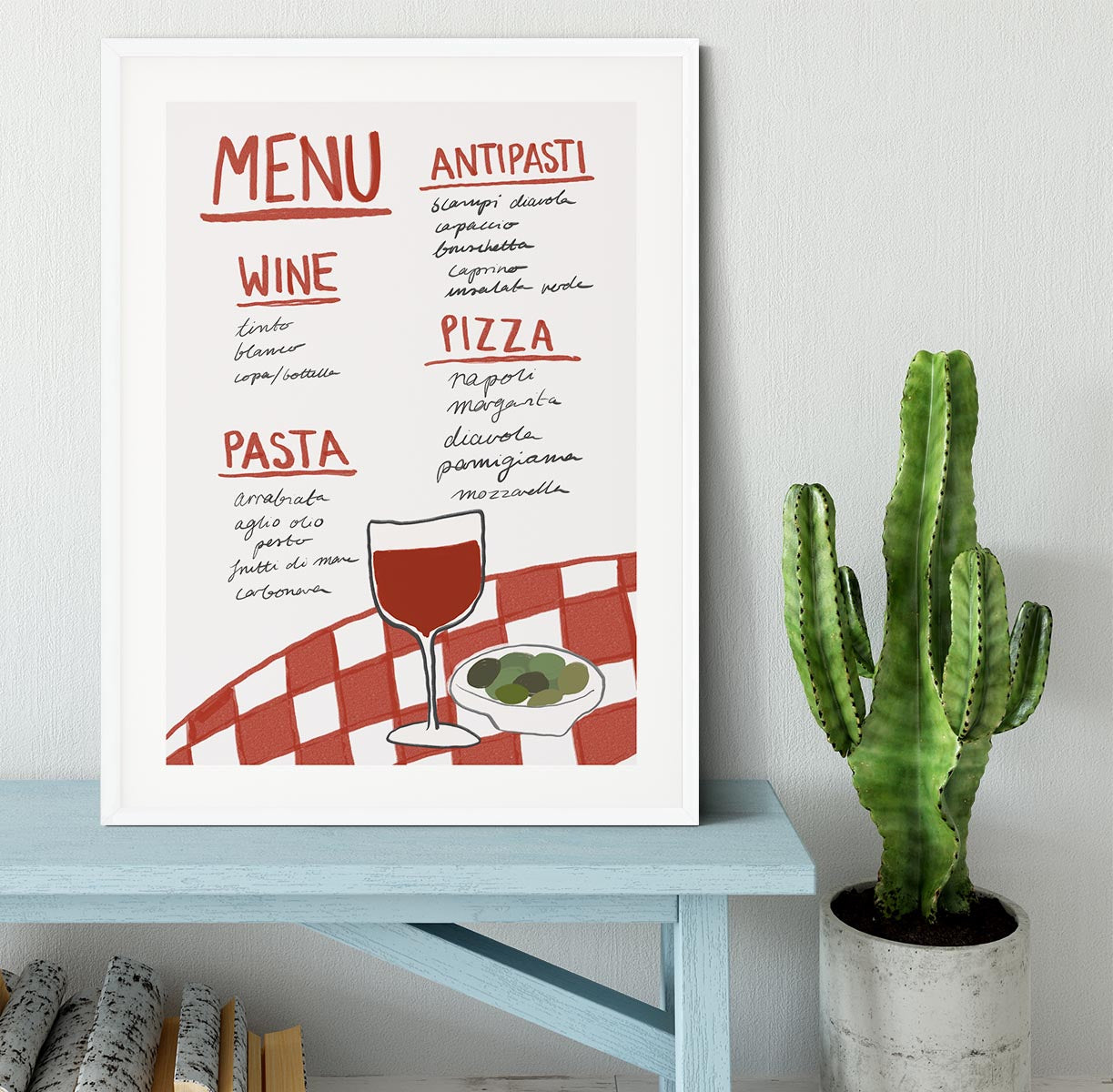 Italian Menu Framed Print - Canvas Art Rocks - 5