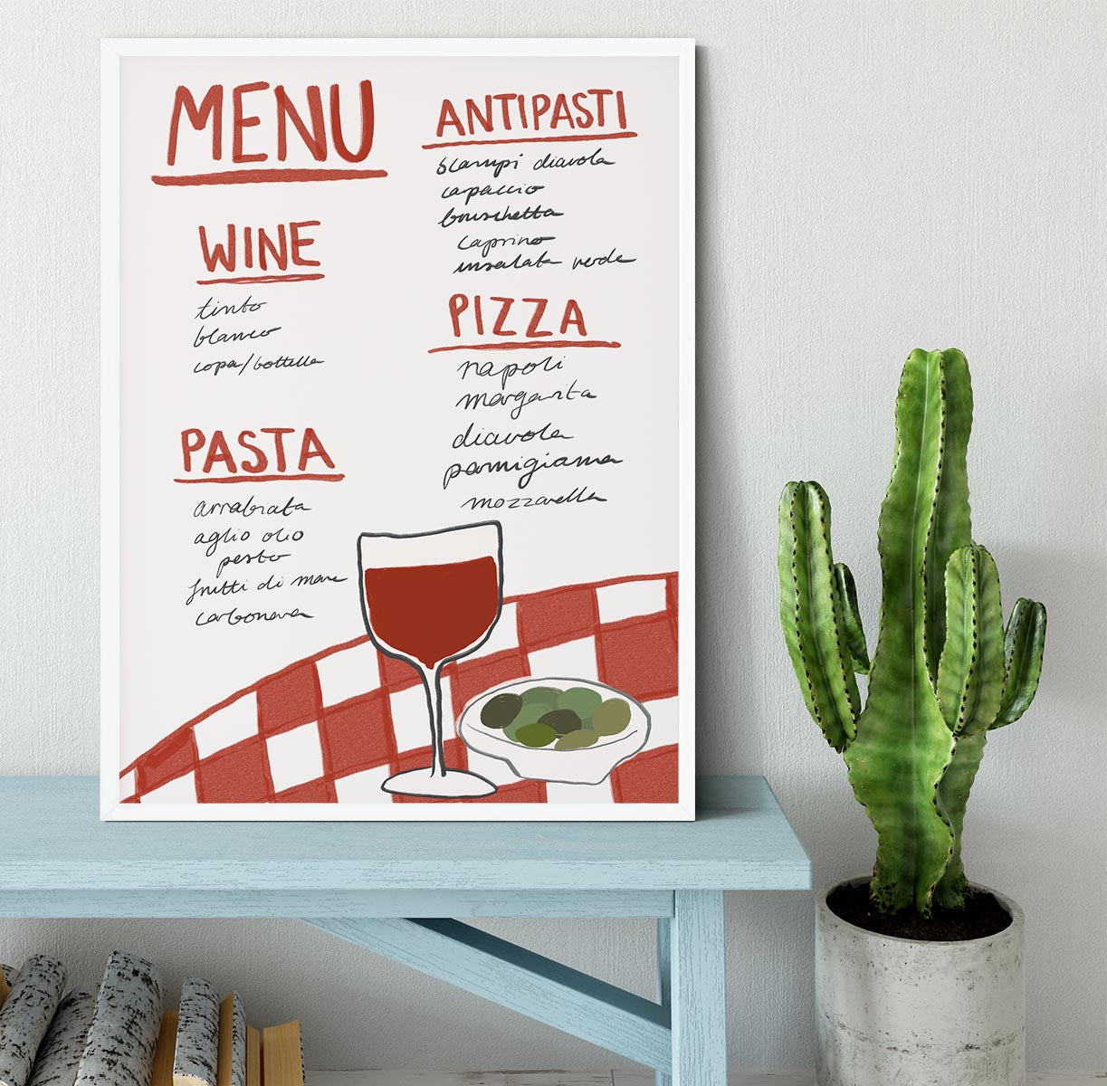 Italian Menu Framed Print - Canvas Art Rocks -6