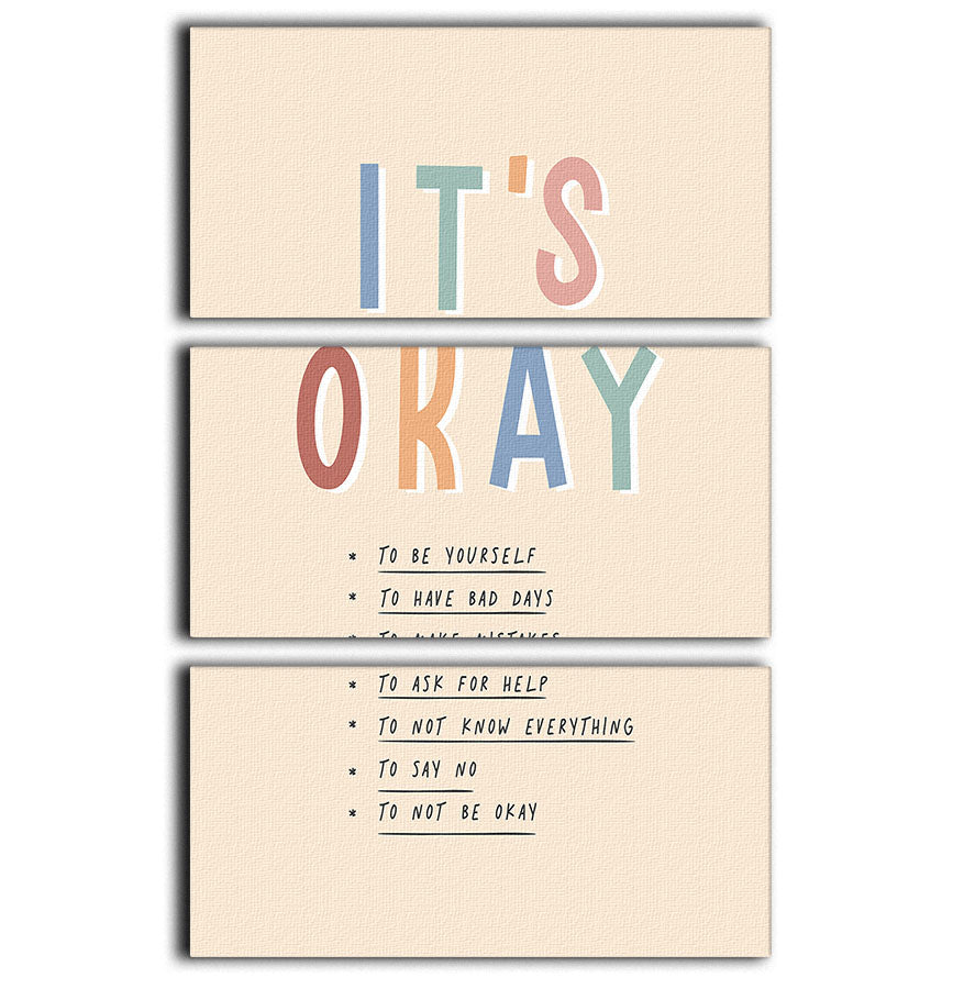 Its Okay 3 Split Panel Canvas Print - Canvas Art Rocks - 1