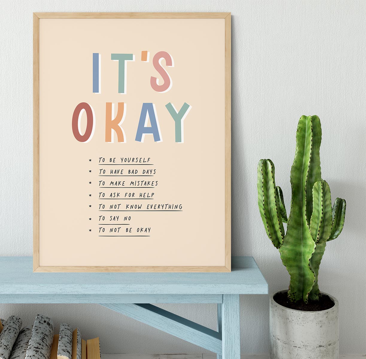 Its Okay Framed Print - Canvas Art Rocks - 4