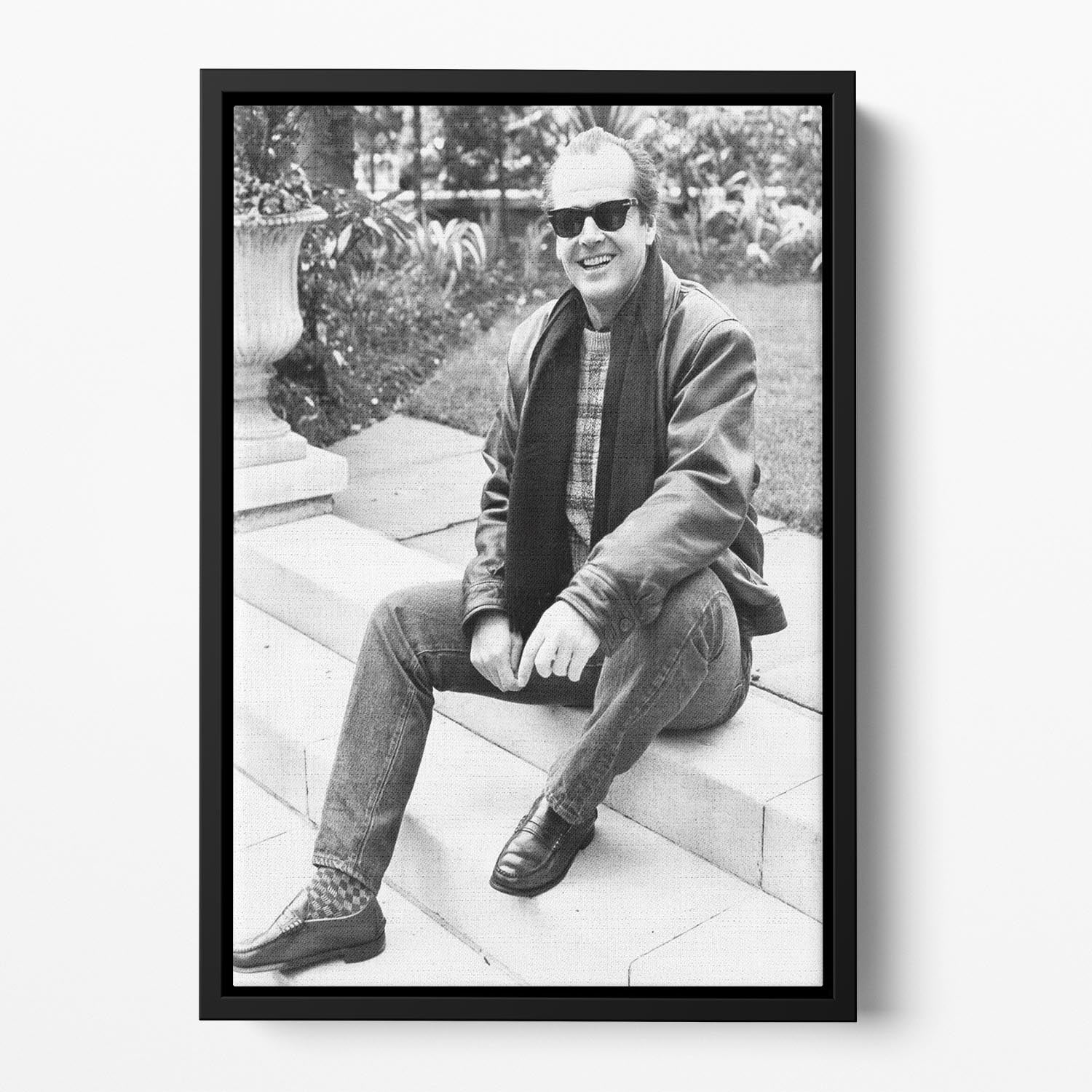 Jack Nicholson in 1984 Floating Framed Canvas - Canvas Art Rocks - 2