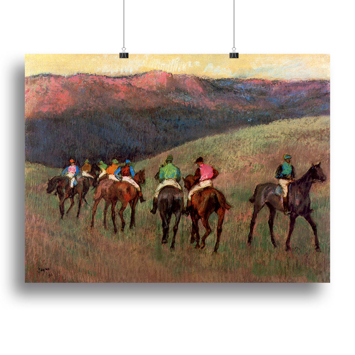 Jockeys in Training by Degas Poster - Unframed