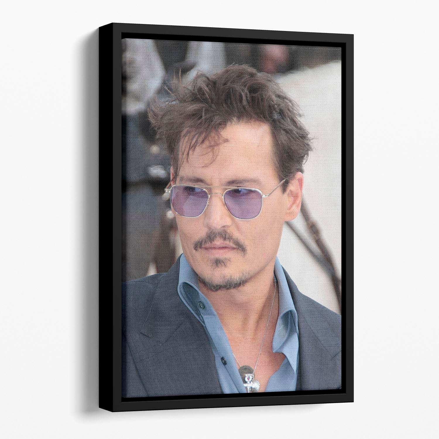 Johnny Depp Lone Ranger premiere Floating Framed Canvas - Canvas Art Rocks - 1